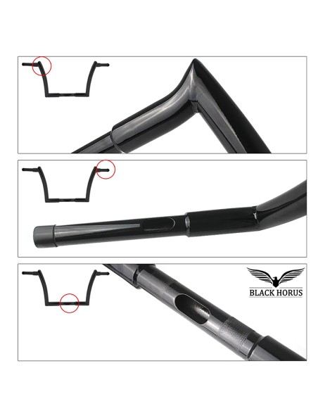 Guidon Monkey Bar Ape Hanger Harley Touring - Black