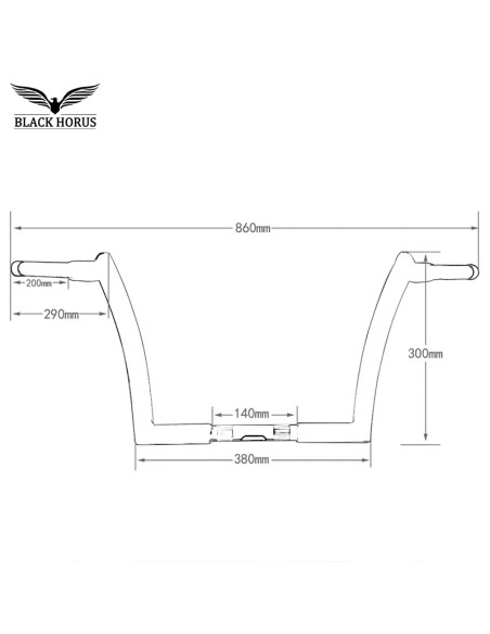 Guidon Monkey Bar Ape Hanger Harley Touring - Black