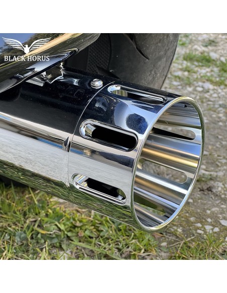 Silencieux Blackhorus H1 (Slip on Muffler) pour Harley Davidson Touring M8 (2017-2023) - Chrome